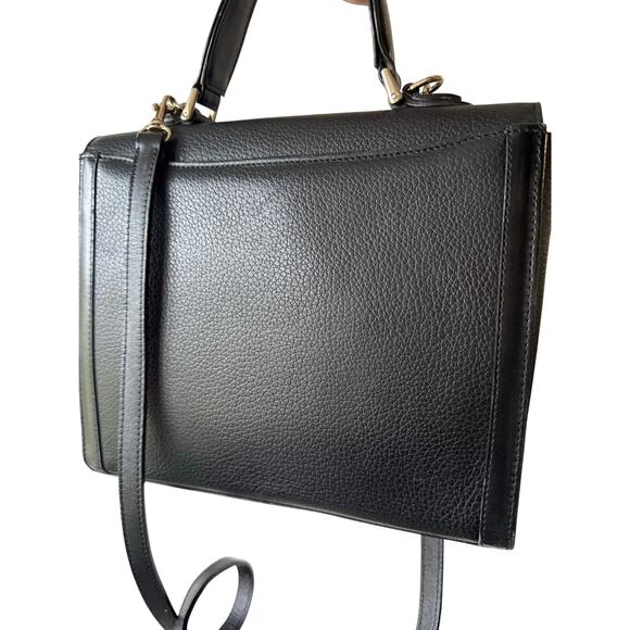 Authentic Vintage Burberrys of London Black Leather Satchel Doctor Style Bag - Picture 5 of 8